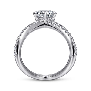 Atlantis - 14K White Gold Free Form Round Diamond Channel Set Engagement Ring