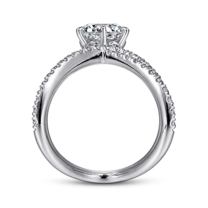 Atlantis - 14K White Gold Free Form Round Diamond Channel Set Engagement Ring