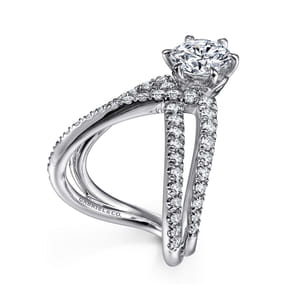 Atlantis - 14K White Gold Free Form Round Diamond Channel Set Engagement Ring
