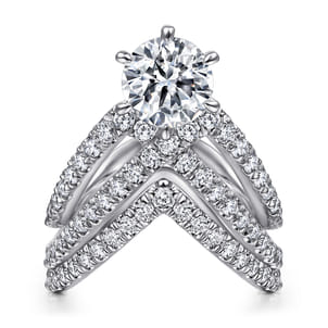 Atlantis - 14K White Gold Free Form Round Diamond Channel Set Engagement Ring