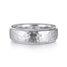 Atticus - 14K White Gold 8mm Mens Wedding Band in Hammer Finish