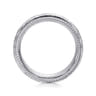 Atticus - 14K White Gold 8mm Mens Wedding Band in Hammer Finish