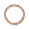 Atticus - 14K White-Rose Gold 8mm Mens Wedding Band in Hammer Finish