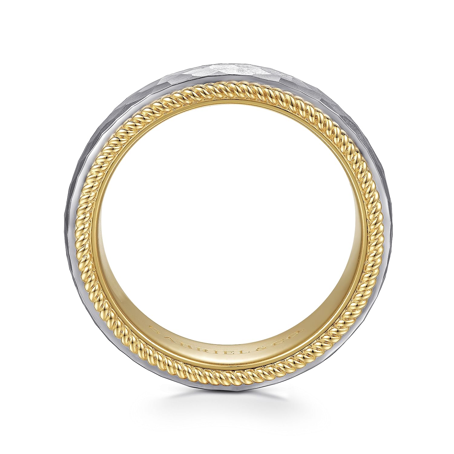 14K White-Yellow Gold 8mm - Two Tone Men's Wedding Band in 14K White-Yellow Gold 8mm - Two Tone Men's Wedding Band in