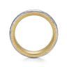 Atticus - 14K White-Yellow Gold 8mm - Two Tone Men's Wedding Band in Hammered Finish
