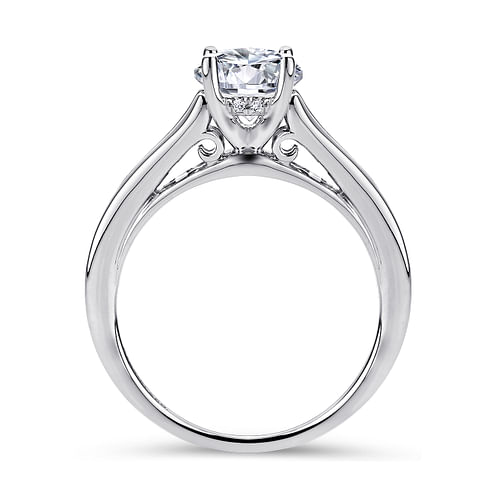 Aubrey - 14K White Gold Round Diamond Channel Set Engagement Ring - 0.27 ct - Shot 2