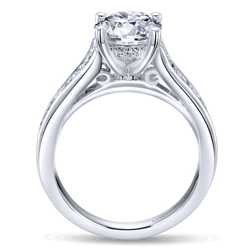 Aubrey - 14K White Gold Round Diamond Channel Set Engagement Ring - 0.72 ct - Shot 2