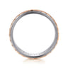 August - 14K White-Rose Gold 7mm - Two Tone Carved Men's Wedding Band