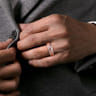 August - 14K White-Rose Gold 7mm - Two Tone Carved Men's Wedding Band