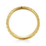 August - 14K Yellow Gold 7mm - Rope Center and Polished Edge Men's Wedding Band in High Polished Finish