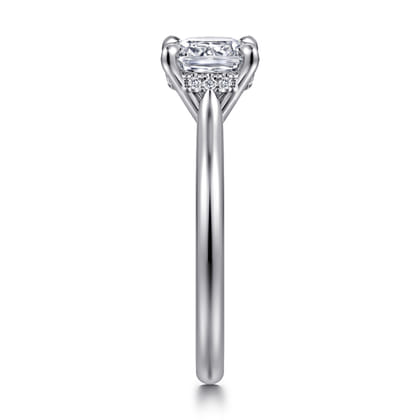 Aure - 14K White Gold Cushion Cut Solitaire Diamond Engagement Ring