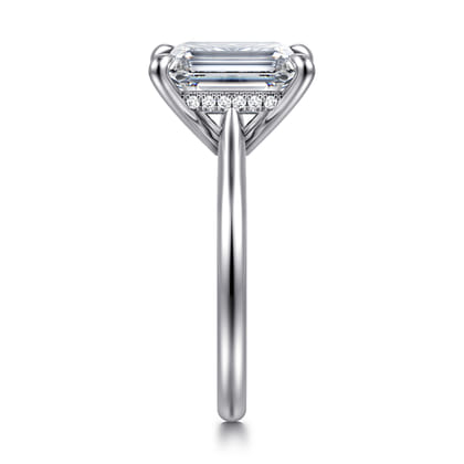 Aure - 14K White Gold Emerald Cut Solitaire Diamond Engagement Ring