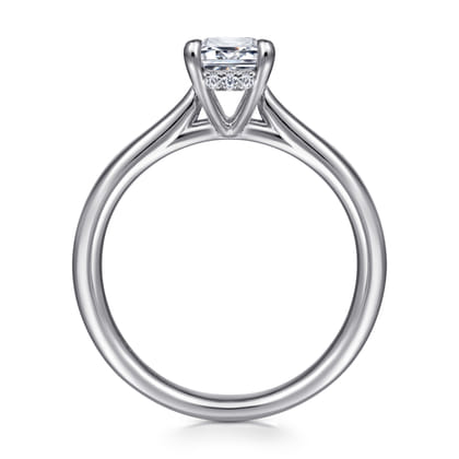 Aure - 14K White Gold Emerald Cut Solitaire Diamond Engagement Ring
