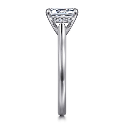 Aure - 14K White Gold Emerald Cut Solitaire Diamond Engagement Ring