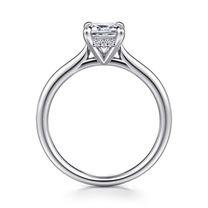 Aure - 14K White Gold Emerald Cut Solitaire Diamond Engagement Ring