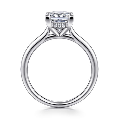 Aure - 14K White Gold Princess Cut Solitaire Diamond Engagement Ring