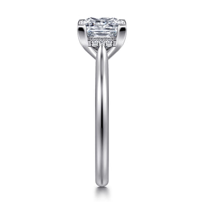 Aure - 14K White Gold Princess Cut Solitaire Diamond Engagement Ring