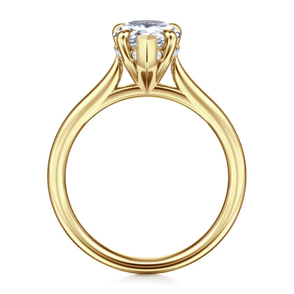 Aure - 14K Yellow Gold Pear Shape Solitaire Diamond Engagement Ring