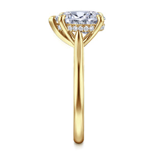 Aure - 14K Yellow Gold Pear Shape Solitaire Diamond Engagement Ring