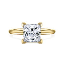Aure - 14K Yellow Gold Princess Cut Solitaire Diamond Engagement Ring