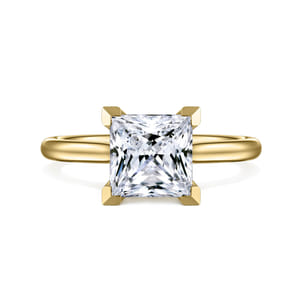 Aure - 14K Yellow Gold Princess Cut Solitaire Diamond Engagement Ring