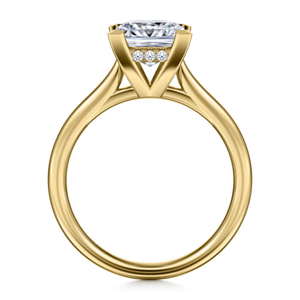 Aure - 14K Yellow Gold Princess Cut Solitaire Diamond Engagement Ring