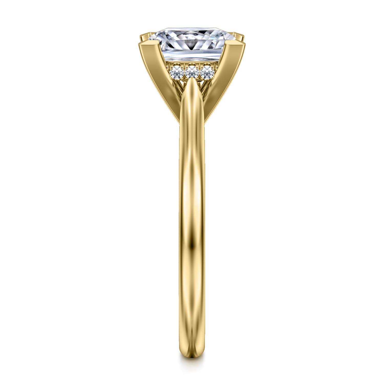 Aure - 14K Yellow Gold Princess Cut Solitaire Diamond Engagement Ring