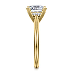 Aure - 14K Yellow Gold Princess Cut Solitaire Diamond Engagement Ring
