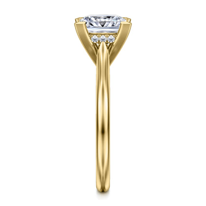 Aure - 14K Yellow Gold Princess Cut Solitaire Diamond Engagement Ring