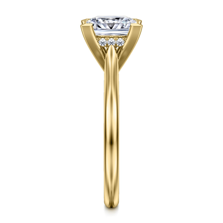 Aure - 14K Yellow Gold Princess Cut Solitaire Diamond Engagement Ring