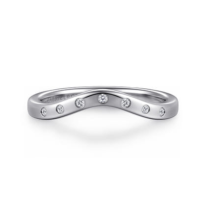 Aurivine - 14K White Gold Bezel 7 Stone Diamond Anniversary Band