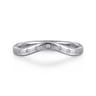 Curved Wedding Ring in 14k White Gold with Round Natural Diamond at Gabriel & Co.