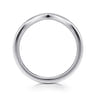 Curved Wedding Ring in 14k White Gold with Round Natural Diamond at Gabriel & Co.