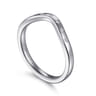 Curved Wedding Ring in 14k White Gold with Round Natural Diamond at Gabriel & Co.