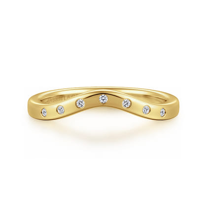Aurivine - 14K Yellow Gold Bezel 7 Stone Diamond Anniversary Band