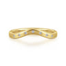 Curved Wedding Ring in 14k Yellow Gold with Round Natural Diamond at Gabriel & Co.