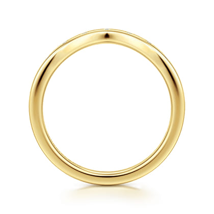 Aurivine - 14K Yellow Gold Bezel 7 Stone Diamond Anniversary Band