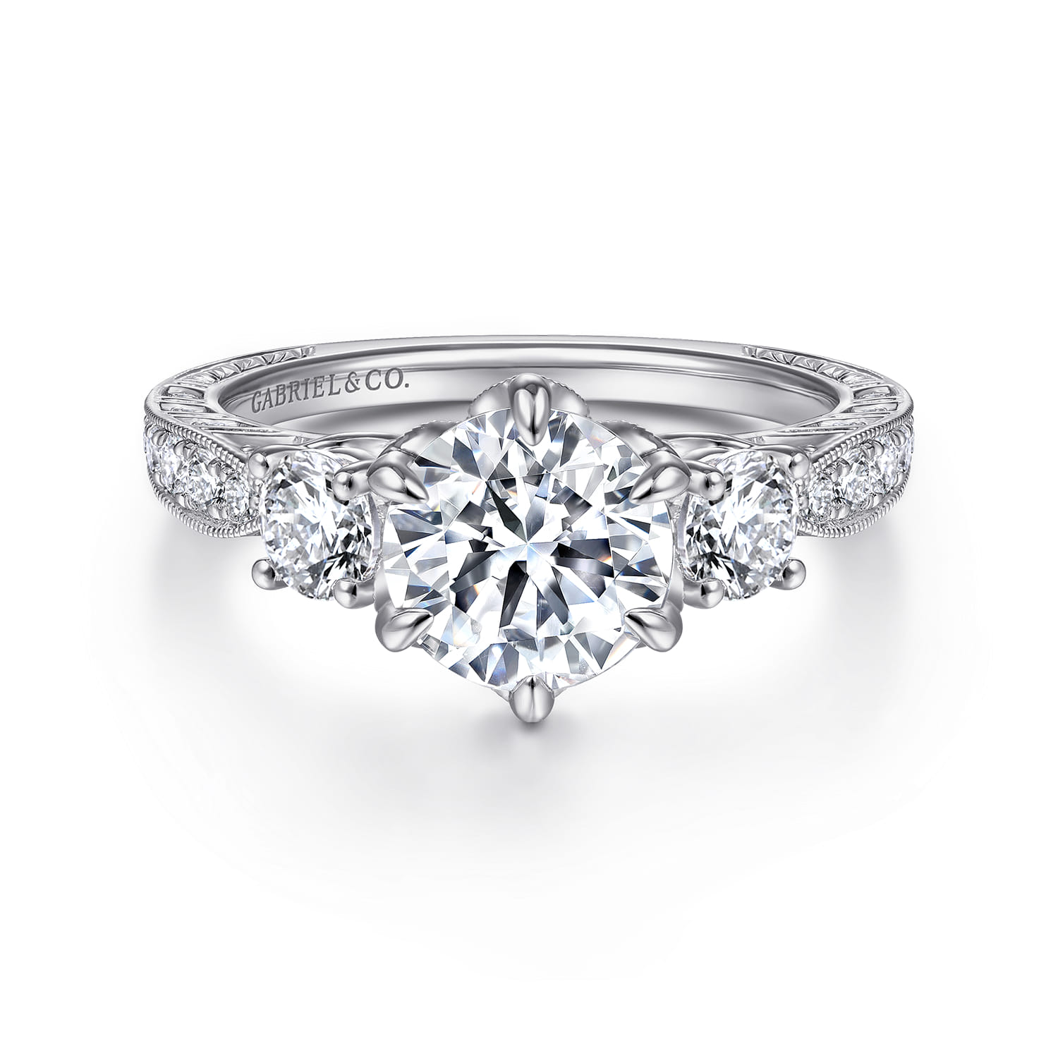 Aurna - 14K White Gold Diamond Engagement Ring