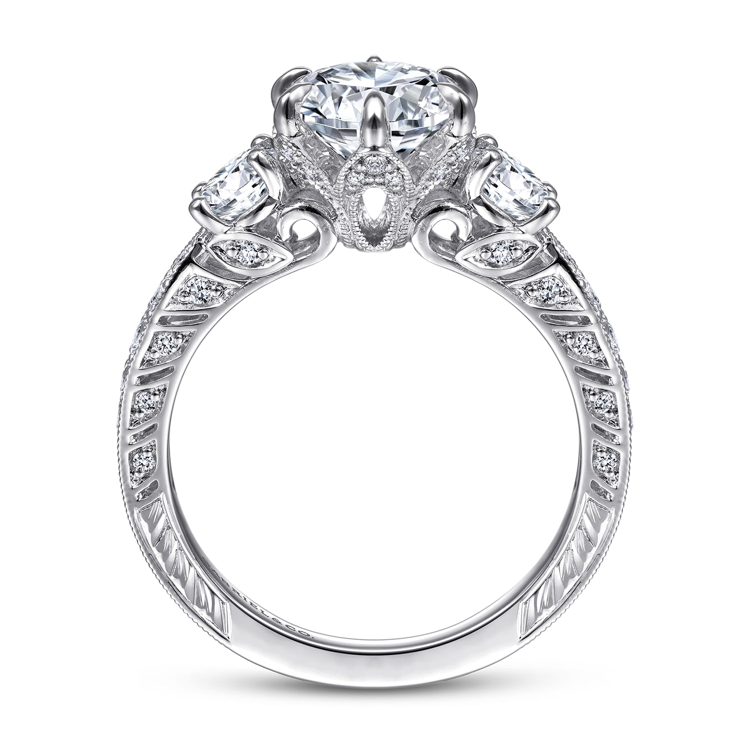 Aurna - 14K White Gold Diamond Engagement Ring