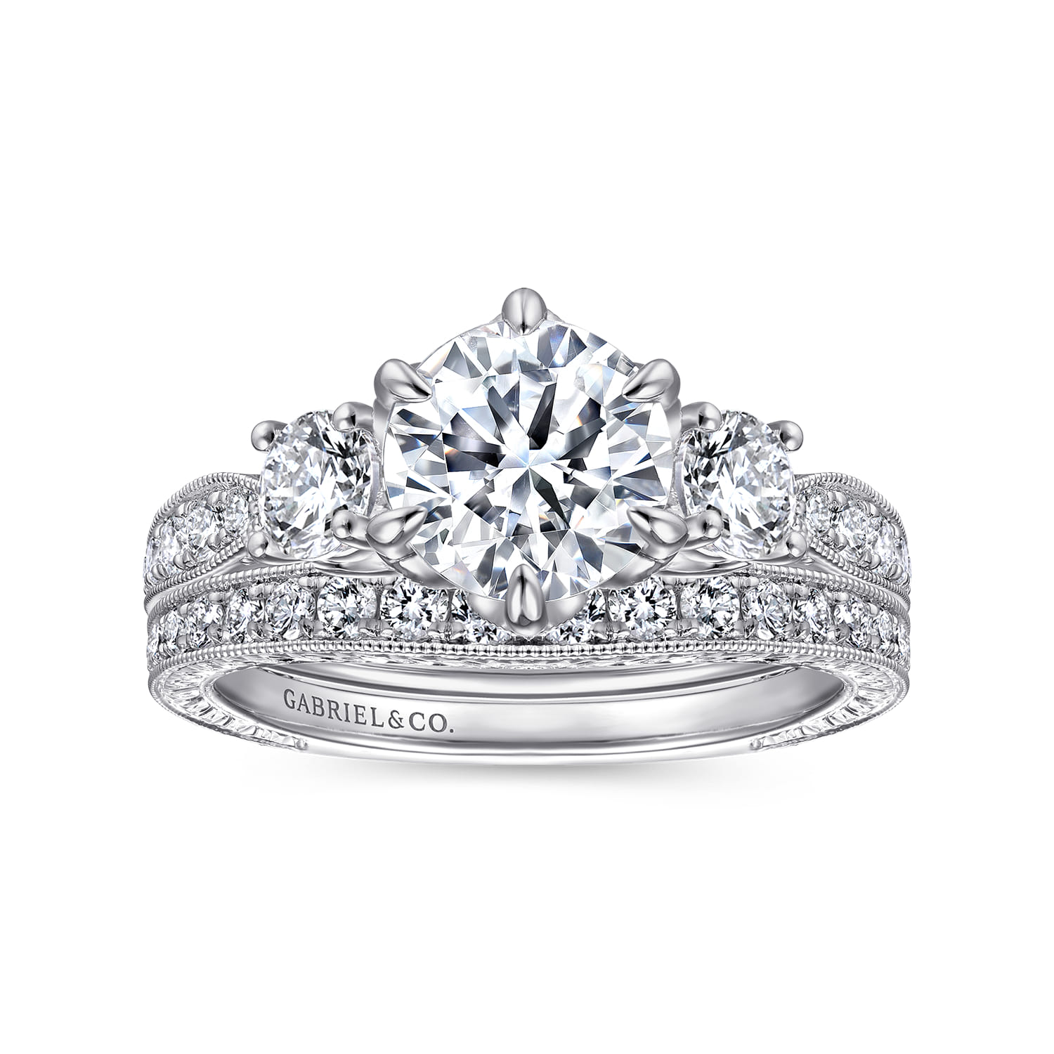 Aurna - 14K White Gold Diamond Engagement Ring