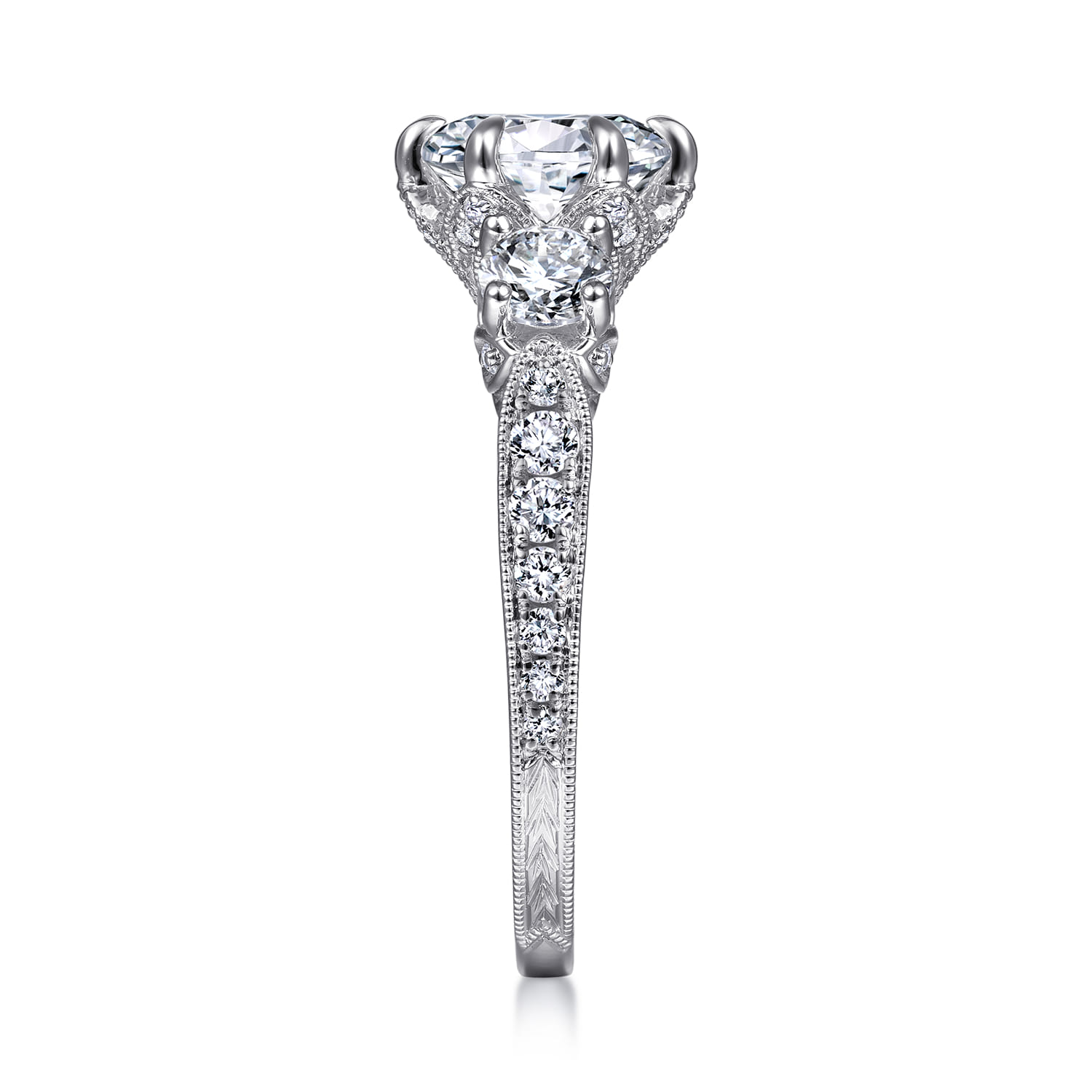 Aurna - 14K White Gold Diamond Engagement Ring