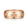 Austin - 14K Rose Gold 8mm Mens Wedding Band in Satin Finish