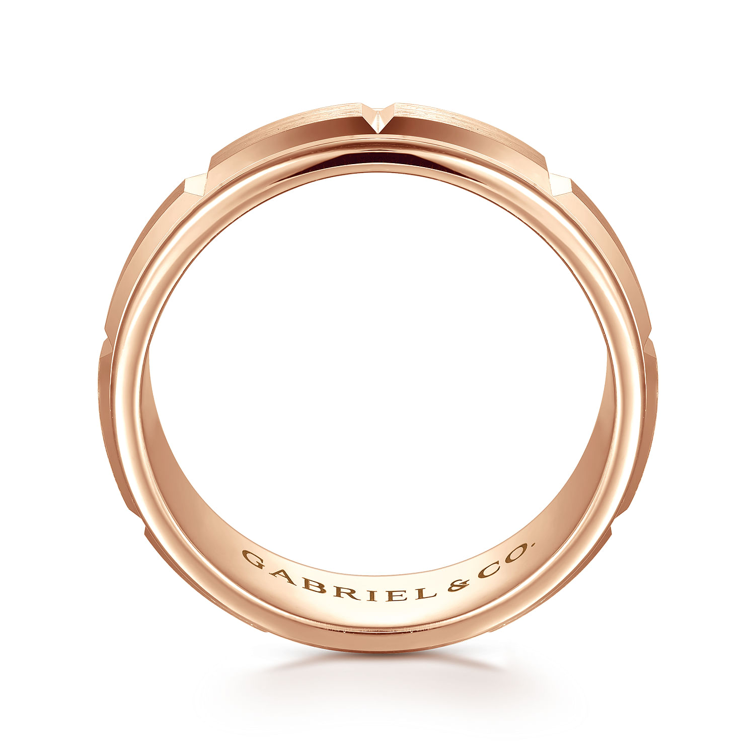 Austin - 14K Rose Gold 8mm Mens Wedding Band in Satin Finish