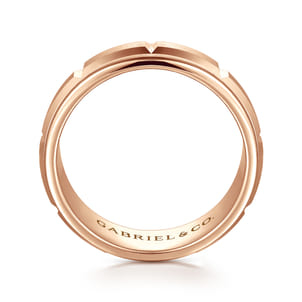 Austin - 14K Rose Gold 8mm Mens Wedding Band in Satin Finish