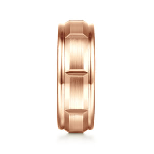 Austin - 14K Rose Gold 8mm Mens Wedding Band in Satin Finish