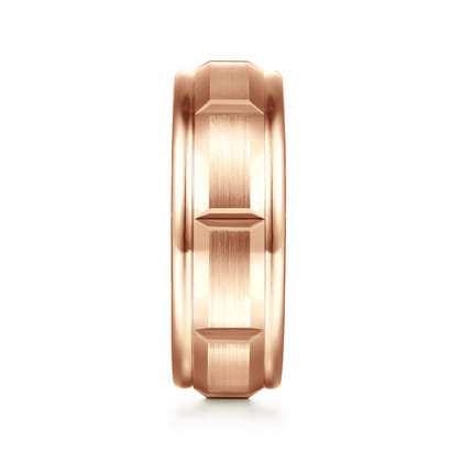 Austin - 14K Rose Gold 8mm Mens Wedding Band in Satin Finish