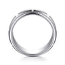 Austin - 14K White Gold 8mm - Carved Station Men's Wedding Band in Satin Finish