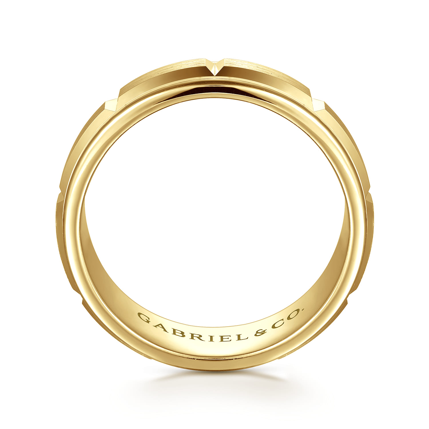 Austin - 14K Yellow Gold 8mm Mens Wedding Band in Satin Finish