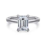 Austria - 14K White Gold Emerald Cut Diamond Engagement Ring
