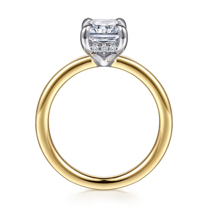 Austria - 14K White-Yellow Gold Hidden Radiant Cut Diamond Engagement Ring